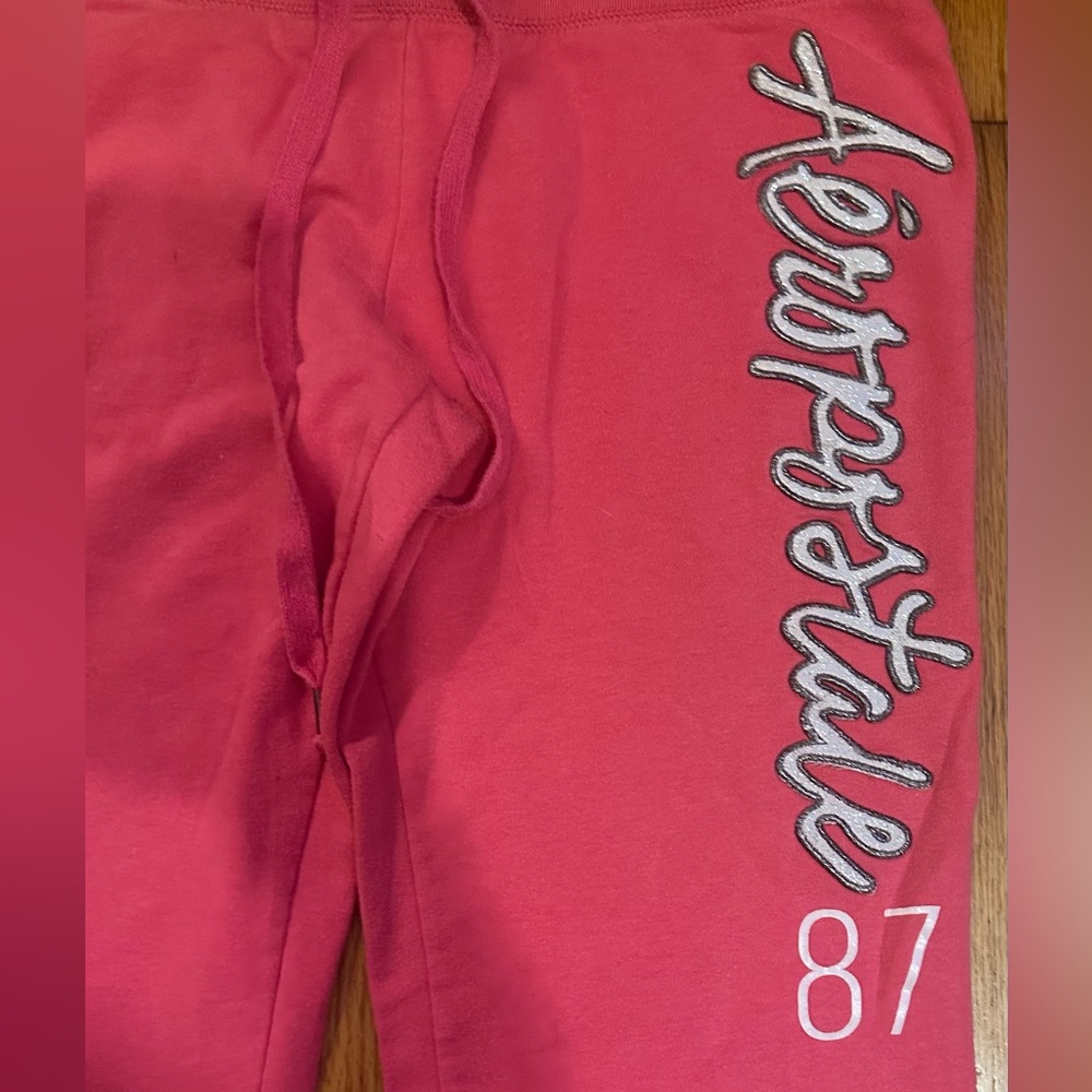 Aeropostale Pink Sweatpants Comfortable Cotton Blend - Picture 2 of 3